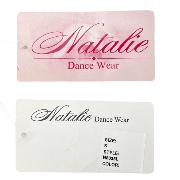 Natalie Dance Wear 2 Halter Leotards Small Purple Blue + Capezio Tights New NWT - Picture 4 of 10